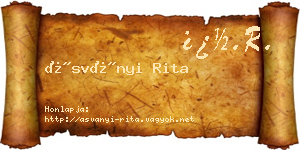 Ásványi Rita névjegykártya